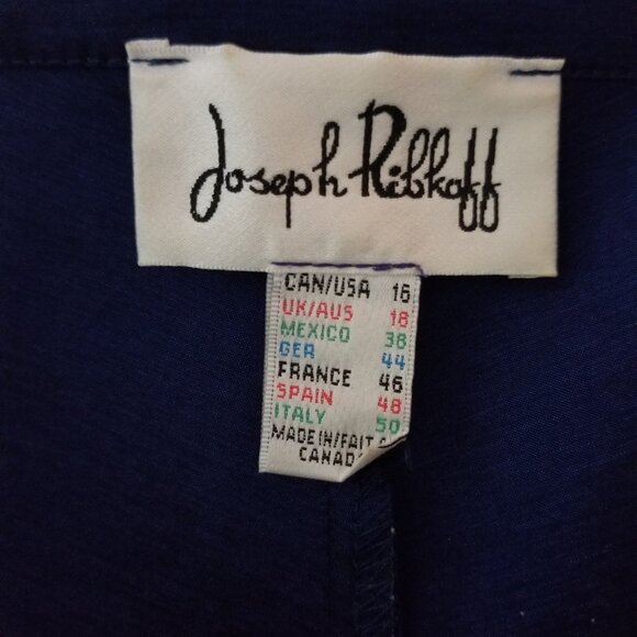 Joseph Ribkoff Sapphire Blue Draped Zip-Front Dress – Size 16 - Picture 2 of 13